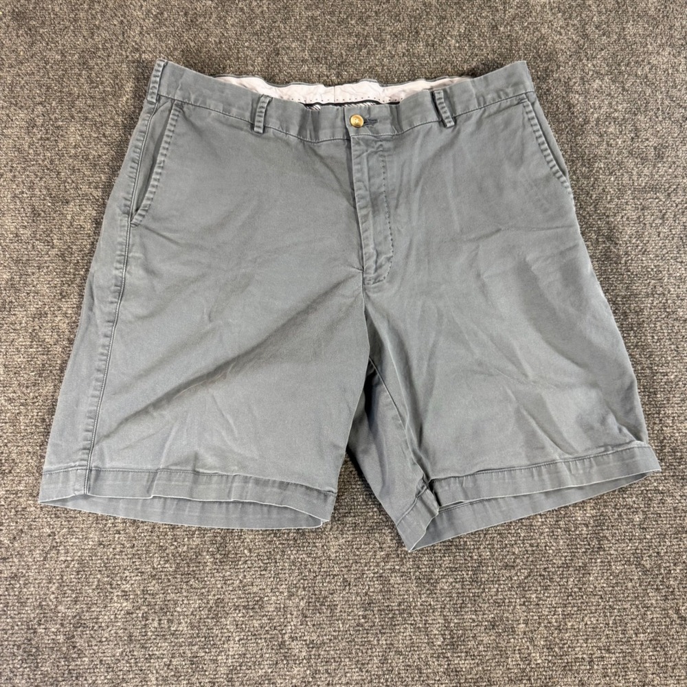 Peter Millar Mens 36 Slate Blue Gray Flat Front Chino‎ Shorts 9 Inseam Peru